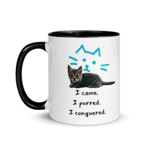 CAT CONQUERED Mug with Color Inside