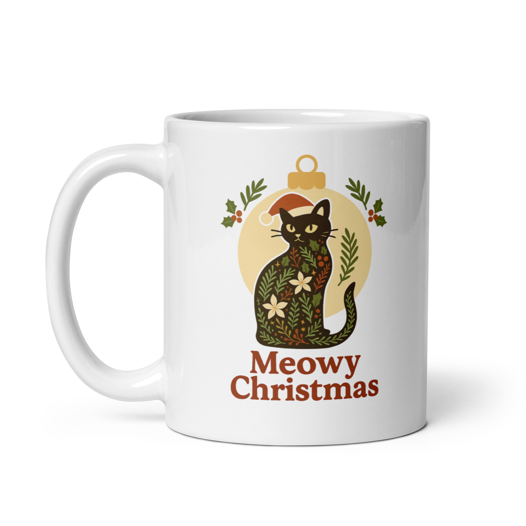 Meowy Christmas – Botanical Cat Mug