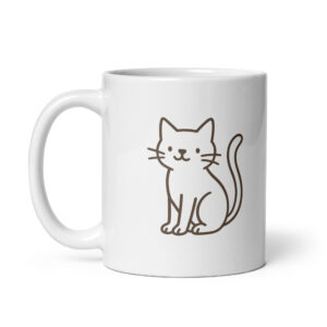 Curious Whiskers – Minimalist Cat Mug
