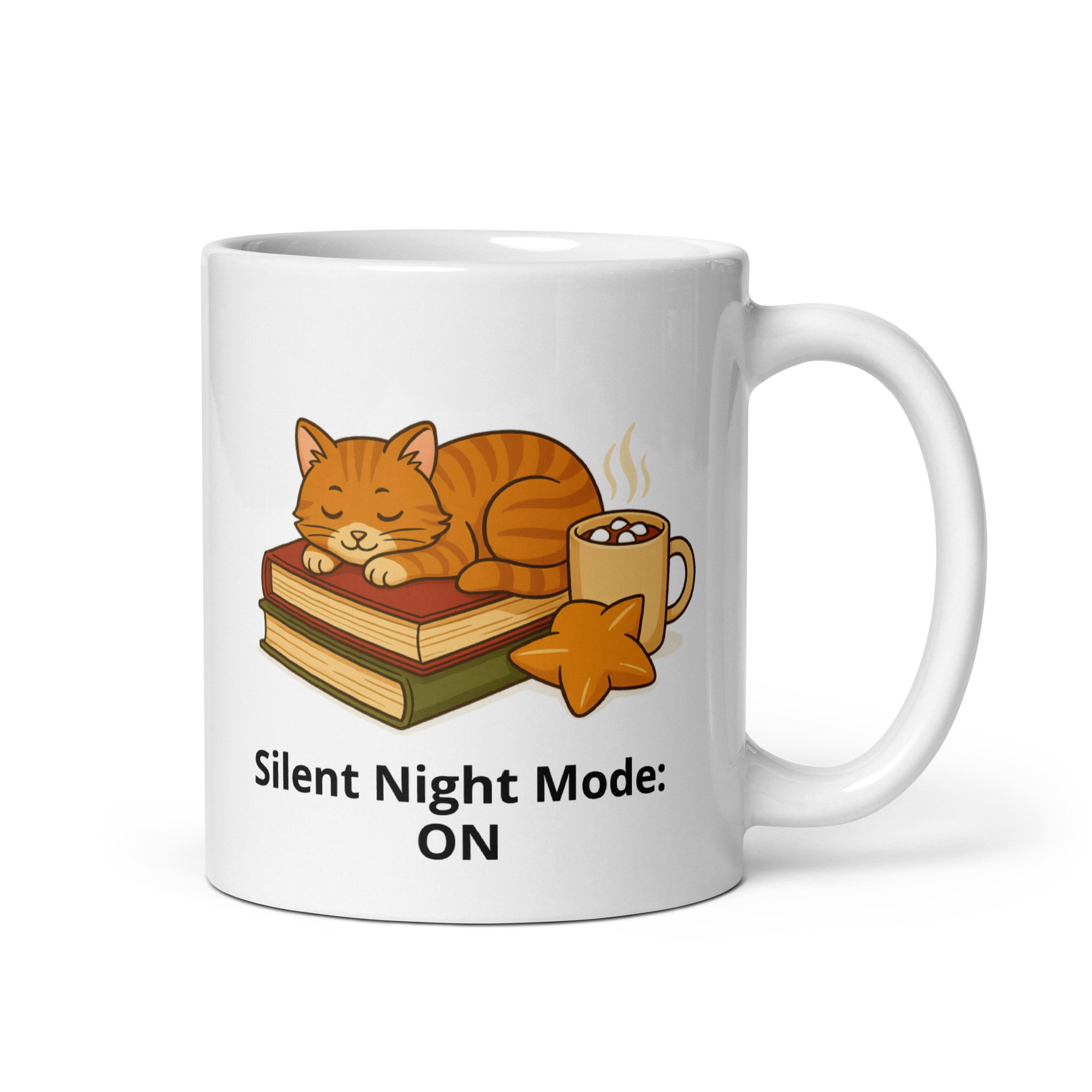 Holiday Mode: ON – Silent Night Mode: ON | Christmas Cat Mug - Image 2