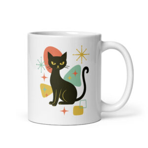 Atomic Attitude – Mid-Century Modern Cat Mug